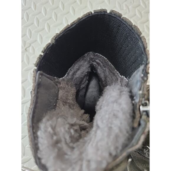 EMU Australia Boots Women 8 Waldron Green Suede Waterproof Moto Combat Shearling - Picture 12 of 12